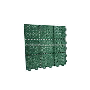 Suelo suspendido de conexión suave con patrón de rejilla para bádminton Baldosas de cancha entrelazadas modulares de plástico PP para exteriores portátiles - Product Image 3