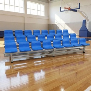 Sedili <span class=keywords><strong>per</strong></span> Stadio a 3 File e 15 Posti con Schienale <span class=keywords><strong>in</strong></span> HDPE, Ruote <span class=keywords><strong>in</strong></span> Alluminio, Tribuna Portatile <span class=keywords><strong>per</strong></span> Scuole e Palestre, Colore Personalizzabile - Product Image 3