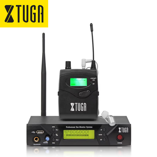 Xtuga BK510 Professional Wireless In-Ear Monitor System XLR Connector Noise Cancelling Portable Design for Stage Performance