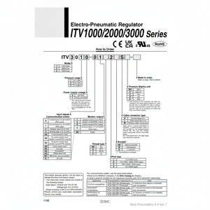 Régulateur de pression électro-pneumatique SMC Pneumatics ITV1011-311BS5 - Product Image 1