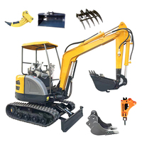 FREE SHIPPING Kubota Engine Excavator China Compact New Mini Excavators 2 Ton for Optional Breaker Hammer and Deep Trench Bucket