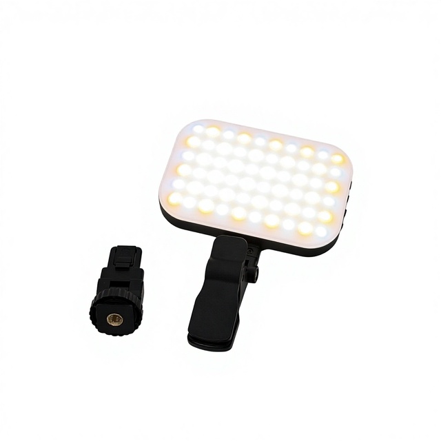 2200mAh 60 High-Brightness LED Adjustable Color Temp 2500-6500K Waterproof Multi-Functional Fill Light with Clip on Phone Camera