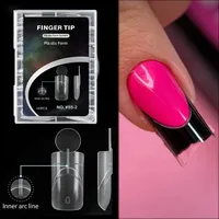 140PCS Moldes de Uñas Duales para Formas Superiores Ovaladas, Cuadradas y Ataúd, con Línea de Arco Interior, para Manicura Francesa Rápida, Acabado Mate