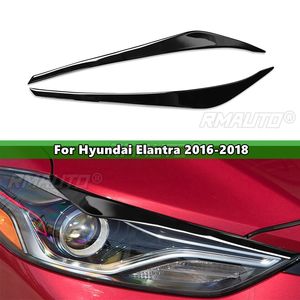 1 Par de Cubiertas Decorativas para Faros Delanteros Negros para Hyundai Elantra 2016 2017 2018, Adhesivos para Automóviles, Cubiertas Decorativas para Faros Delanteros - Product Image 1