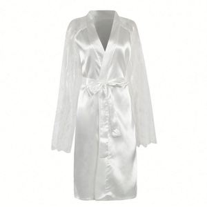 Pijamas de Seda 100% de Alta Calidad con Logotipo Personalizado, Talla Grande, Ropa de Dormir para Mujer, Vestidos de Satén, Lencería al por Mayor - Product Image 4
