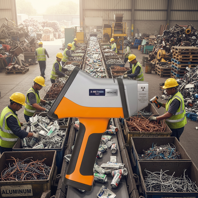 Hitachi X-MET 8000 Expert Portable Handheld XRF Analyzer for Rapid On-Site Sorting of Various Alloys and Stainless Steel