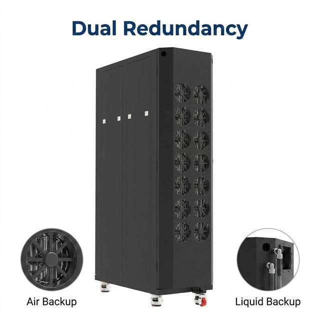 LIANLI 48U Air-Liquid Hybrid Cooling Server Cabinet Integrated Condenser Data Center Network Rack for High-Density AI Servers