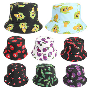 Chapeau Bob Unisexe Imprimé Légumes Impression Numérique Extérieur Printemps Été Polyester Toile Pour Hommes Femmes Étudiants - Product Image 1