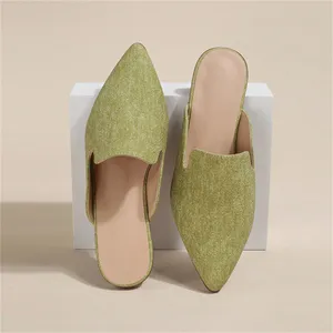 2024 Schlussverkauf mehrfarbige spitzen-Damen-Sandalen Oberbekleidung Mulder-Schuhe flacher Boden Damen-Hausschuhe