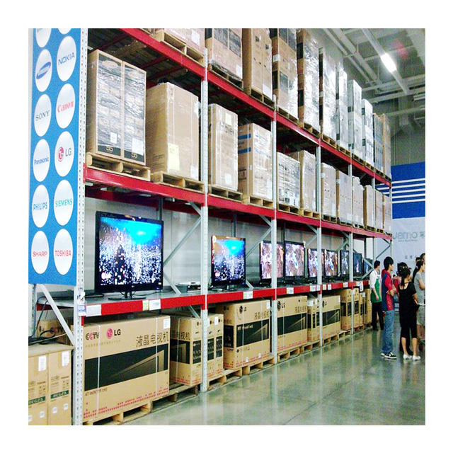 HUAWU 5 Ton Heavy Duty Selective Pallet Rack System Steel Q235 3 Layer Industrial Warehouse Storage hw-hr118