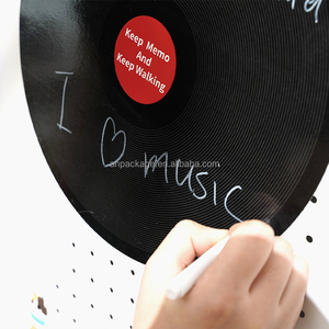 Bloc-notes magnétique vintage pour réfrigérateur, diamètre 30 cm, adhésif effaçable, ruban décoratif, tableau d'affichage pour messages, noir - Product Image 3