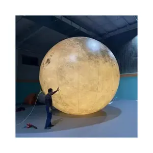 Водонепроницаемый ПВХ 2 м большой надувной лунный свет воздушный шар планета
