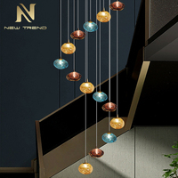 Lustre LED en cristal sur mesure pour décoration intérieure, idéal pour villa, hall d'hôtel, chevet ou escalier