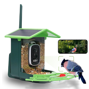 Mangeoire à <span class=keywords><strong>oiseaux</strong></span> avec caméra IA pour identifier <span class=keywords><strong>les</strong></span> espèces d'<span class=keywords><strong>oiseaux</strong></span>, panneau solaire - Nichoir intelligent avec vidéo HD+ 1080P, diffusion en direct instantanée - Product Image 1