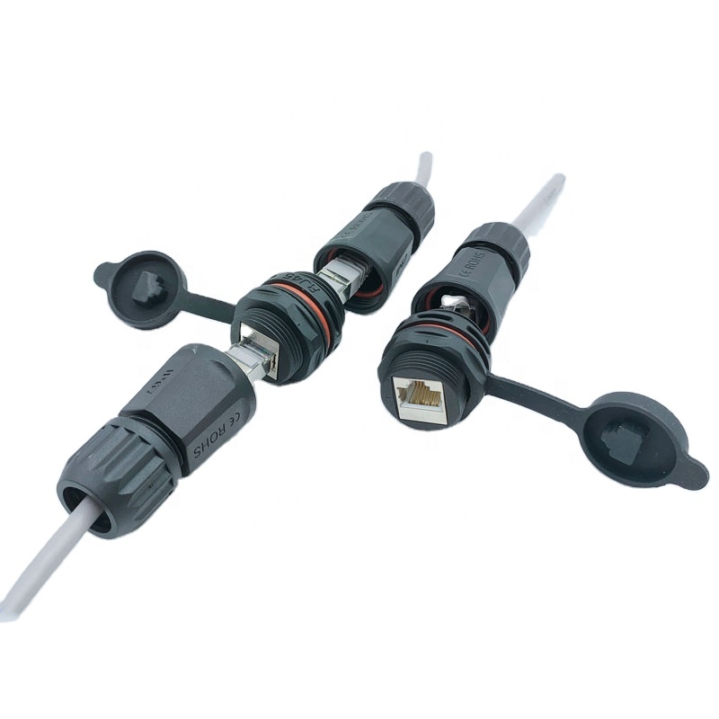 Network pass-through head shielded signal IP67 waterproof connection M25 network connector RJ45 network interface