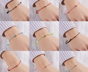 Pulseras de la Amistad tejidas a mano <span class=keywords><strong>Make</strong></span> A Wish Regalos de recuerdo Pulseras de cordón de cera de mariposa de estrella de corazón ajustable en cartón - Product Image 5