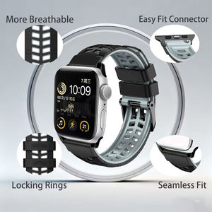 Correa de Silicona Deportiva para <span class=keywords><strong>Apple</strong></span> Watch, Compatible con <span class=keywords><strong>Apple</strong></span> Watch Ultra 2 42/44/45/46/49mm, Transpirable, Correa de Repuesto Inteligente - Product Image 3