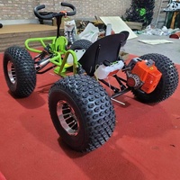 Go Kart Todoterreno Popular de Gasolina de 90cc con Tracción en las Cuatro Ruedas para Adultos y Niños, Alta Velocidad de 55km/h, Uso en Playa y Todo Terreno
