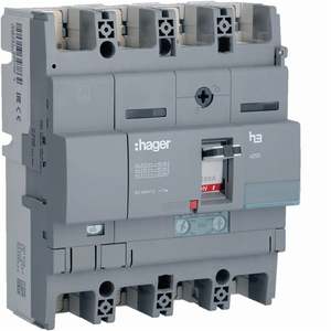 HNB202H ปรับแต่งได้ด้วยเซอร์กิตเบรกเกอร์แบบหล่อขึ้นรูป Hagers รุ่น h3 x250 TM 4P 40kA 200A ปรับค่าได้ พร้อมระบบ Neutral - Product Image 1
