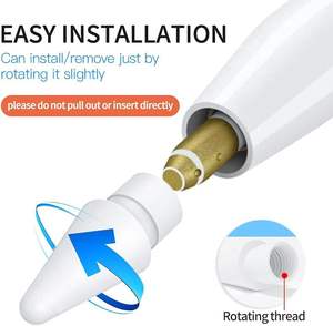 Puntas de <span class=keywords><strong>Repuesto</strong></span> para <span class=keywords><strong>Apple</strong></span> <span class=keywords><strong>Pencil</strong></span> de 2.ª/1.ª Generación, Accesorios de Puntas para Lápiz iPad Pro/USB-C Stylus Pen - Product Image 2