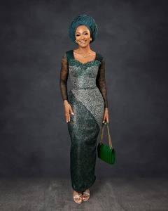 Plus Size African Brown Lace <span class=keywords><strong>Prom</strong></span> Kleider Nigerian ische Hochzeits empfang Party Kleid Aso Ebi Tradition Abendkleid - Product Image 6