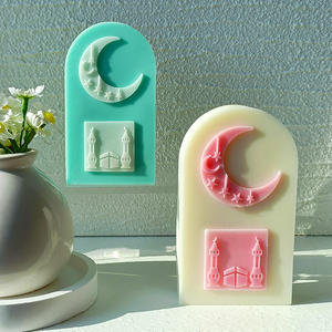 قالب سيليكون DIY DIY 3D ماندالا هلال قمر مقوس قالب جص لعيد مبارك قالب صنع ديكور رمضان - Product Image 4