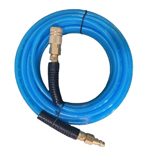 Tuyau en polyuréthane (PU) bleu renforcé de 1/4 "X25FT avec raccords 1/4 NPT pour outils pneumatiques PRÊT à EXPÉDIER - Product Image 2