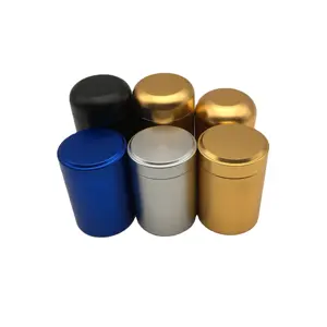 Bocal en métal vide Offre Spéciale pour grain de café 140ml boîte en métal emballage récipient en métal noir doré avec couvercle à vis.