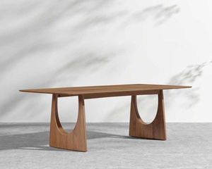 Nouvelle table à manger italienne de luxe en bois avec chaises, table à manger d'extérieur en bois - Product Image 3