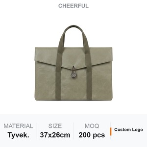 Bolsa de Transporte para Portátil Impermeable de Tyvek Personalizada, 37x26cm, con Asa Superior, Impresión de Logotipo Personalizado, Color Personalizado, OEM, Venta al Por Mayor, Regalo Corporativo - Product Image 1