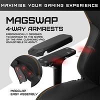Chaise de jeu de qualité supérieure, chaise de bureau OEM, chaises pour le gaming avec accoudoirs 4D en mousse moulée pour studios