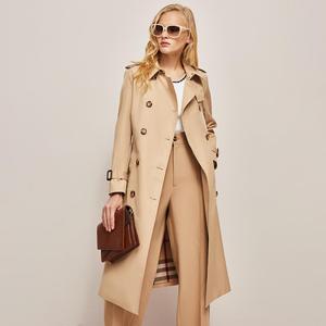 Cappotto lungo all'ingrosso di Trench di cotone personalizzato Trench signore grigio cappotti marroni donne <span class=keywords><strong>Shearling</strong></span> viola <span class=keywords><strong>donna</strong></span> - Product Image 5