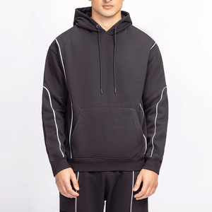 <b>Low</b> MOQ Customized Color Winter Casual Solid Hooded Elastic Waist Side Pockets High Quality Men Fleece Tracksuit New Arrivals - Product Image 5