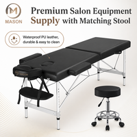Table de massage et de spa portable noire moderne professionnelle, pliable, réglable en hauteur, pour usage en chambre, livraison directe d'usine