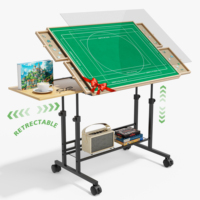 Table de travail avec puzzle en bois de 1500 pièces, hauteur réglable, inclinable, 4 tiroirs, roulettes, table latérale rétractable, rangement
