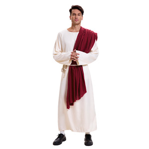 Disfraz <span class=keywords><strong>de</strong></span> Pastor Medieval Retro para Hombre, <span class=keywords><strong>de</strong></span> Poliéster, con Bufanda y Túnica, para Cosplay y Juego <span class=keywords><strong>de</strong></span> Roles <span class=keywords><strong>de</strong></span> Halloween - Product Image 1