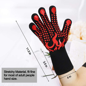 <span class=keywords><strong>Gants</strong></span> de barbecue personnalisés avec logo, en silicone antidérapant, résistants à la chaleur, longs <span class=keywords><strong>gants</strong></span> de cuisine pour barbecue - Product Image 2