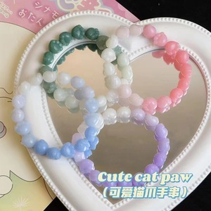 Pulsera con diseño de pata de gato en degradado, lazo para el pelo de resina plástica, estilo informal para estudiantes y parejas, Jinhua, primavera 2023 - Product Image 5
