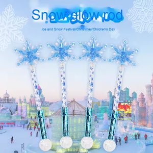 프로모션 LED 장난감 라이트 업 스틱 매직 눈송이 글로우 스틱 크리스마스 새해 파티 장식을위한 3 깜박임 기능 - Product Image 5