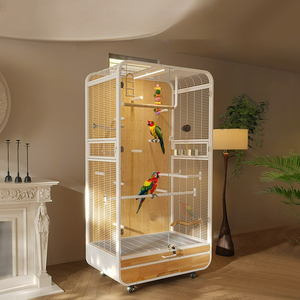 Jaula para Pájaros de Madera Sólida, Grande y Lujosa, con Vidrio Transparente a Prueba de Salpicaduras, Cierre de Botón, Segura, Mueble para Mascotas, Directo de Fábrica - Product Image 3