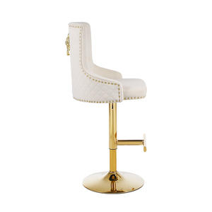 <span class=keywords><strong>Tabouret</strong></span> <span class=keywords><strong>de</strong></span> comptoir en tissu velours avec design moderne et base en métal doré chaise <span class=keywords><strong>de</strong></span> <span class=keywords><strong>bar</strong></span> réglable pour salle à manger salon maison hôtels - Product Image 4