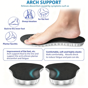 Solette 4D Cloud, Solette con Supporto per Arco Plantare, Solette in Memory Foam, Solette Steppers per Assorbimento degli Urti e Ammortizzazione, Solette per Scarpe Sportive - Product Image 4