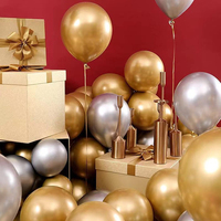 5 ballons gonflables en latex de 10 pouces, décorations de fête, fournitures, nouvelle arrivée, ballons métalliques noirs, argentés, dorés