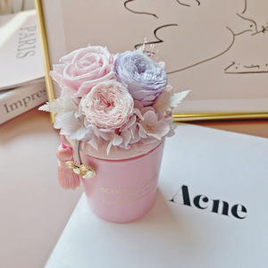 Velas perfumadas de cristal para Navidad, Cajas de Regalo de Navidad, con flores eternas hechas a mano, 5 unidades - Product Image 2