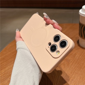 Colorful Liquid Silicone Phone <b>Case</b> for iPhone 16 Pro Max 15 Plus 14 12 13 11 Pro X XS Max 7 <b>Wireless</b> <b>Charge</b> Magnetic TPU Cover - Product Image 3