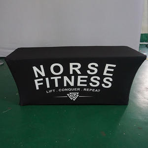 شعار مخصص مطبوع نص مفرش المائدة 4 جانب الأعمال البائع المعرض التجاري متجر الترويجي الجدول رمي - Product Image 2