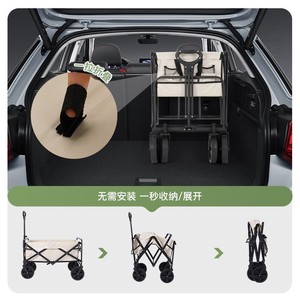Hoch beständiger, anpassbarer Klapp wagen für Camp und Garten im Freien Verwenden Sie einen OEM-Rollen behälter - Product Image 2