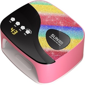 SUNX11 Rhinestone Nail <b>Lamp</b> - LED UV Gel Nail Dryer <b>with</b> Rainbow Crystal Design 3-Second Quick Dry Touch Screen, Detachable Base - Product Image 1