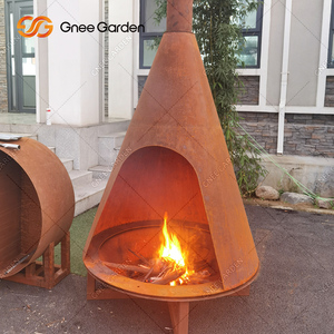 Chimenea cónica de hormigón de acero Corten independiente de alta calidad para exteriores, chimenea, certificado CE, respetuoso con el medio ambiente para jardín - Product Image 3