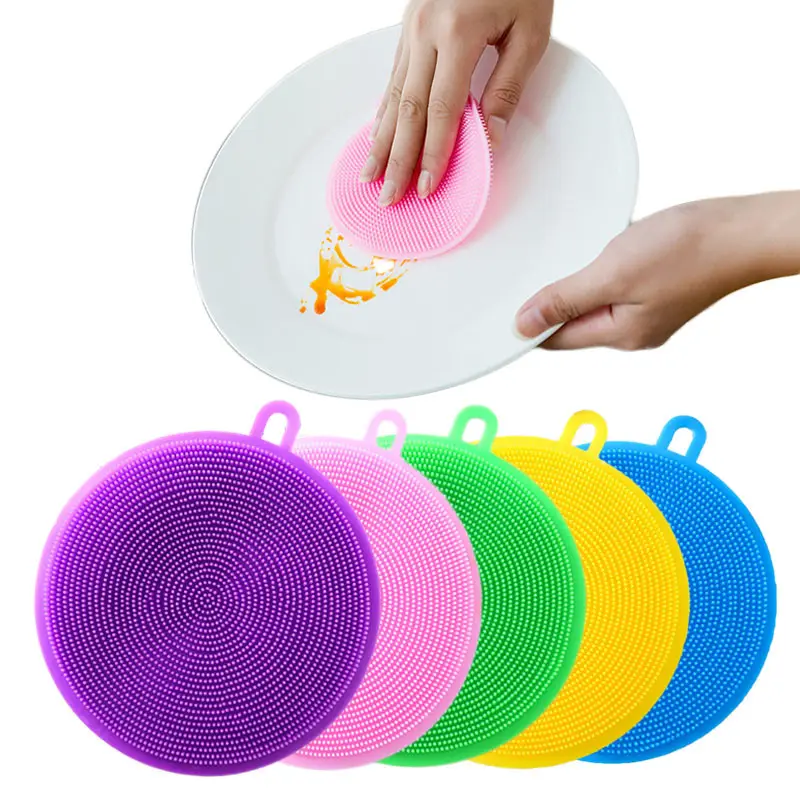 Multicolor Magic Cleaning Brush Multifunctional Household Silicone Kitchen Tool Brush Tableware Cleaning Brush